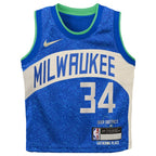 Giannis Antetokounmpo Milwaukee Bucks Nike Toddler Swingman Replica Jersey - City Edition - Royal