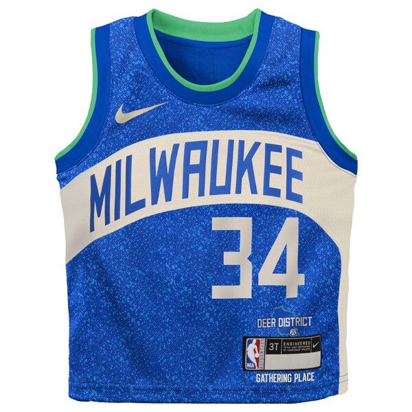 Giannis Antetokounmpo Milwaukee Bucks Nike Toddler Swingman Replica Jersey - City Edition - Royal
