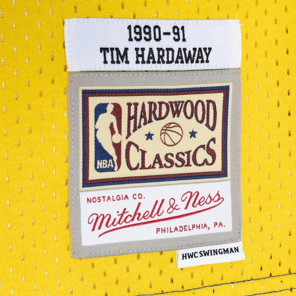 Tim Hardaway Golden State Warriors Hardwood Classics 1990/91 Split Swingman Jersey - Royal/Gold