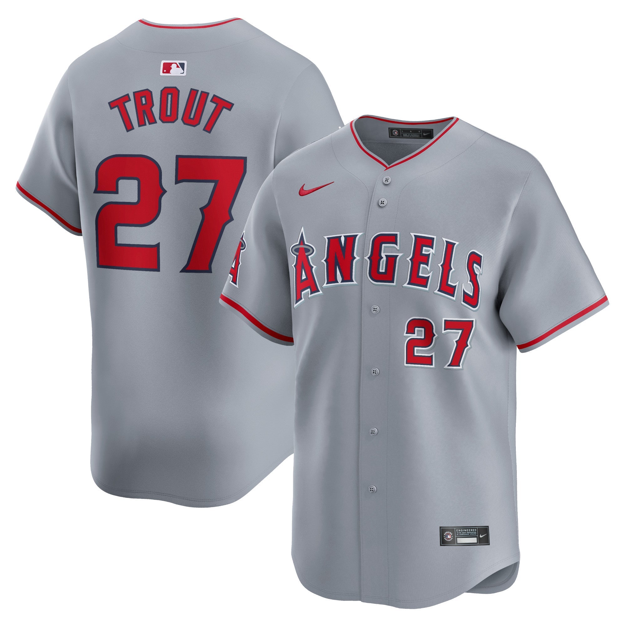 Mike Trout Los Angeles Angels Nike Home Limited Player Jersey - White/Gray