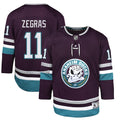 Trevor Zegras Anaheim Ducks Youth 30th Anniversary Premier Player Jersey – Purple