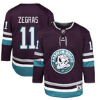 Trevor Zegras Anaheim Ducks Youth 30th Anniversary Premier Player Jersey – Purple
