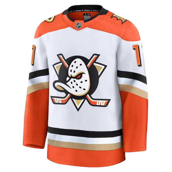 Trevor Zegras Anaheim Ducks  Away Premium Jersey - White/Orange