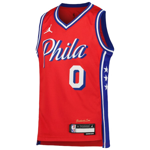 Tyrese Maxey Philadelphia 76ers Jordan Brand Youth Swingman Jersey - Statement Edition - Red