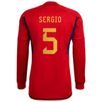 Sergio Busquets Spain National Team adidas 2022/23 Home Replica Long Sleeve Player Jersey - Red