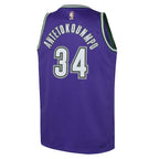 Giannis Antetokounmpo Milwaukee Bucks Nike Youth 2022/23 Swingman Jersey Purple - Classic Edition