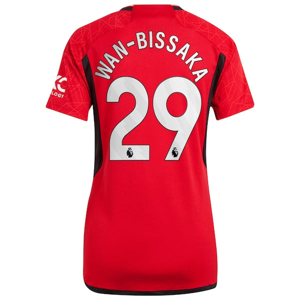 Aaron Wan-Bissaka Manchester United adidas Women's 2023/24 Home Replica Player Jersey - Red/Green