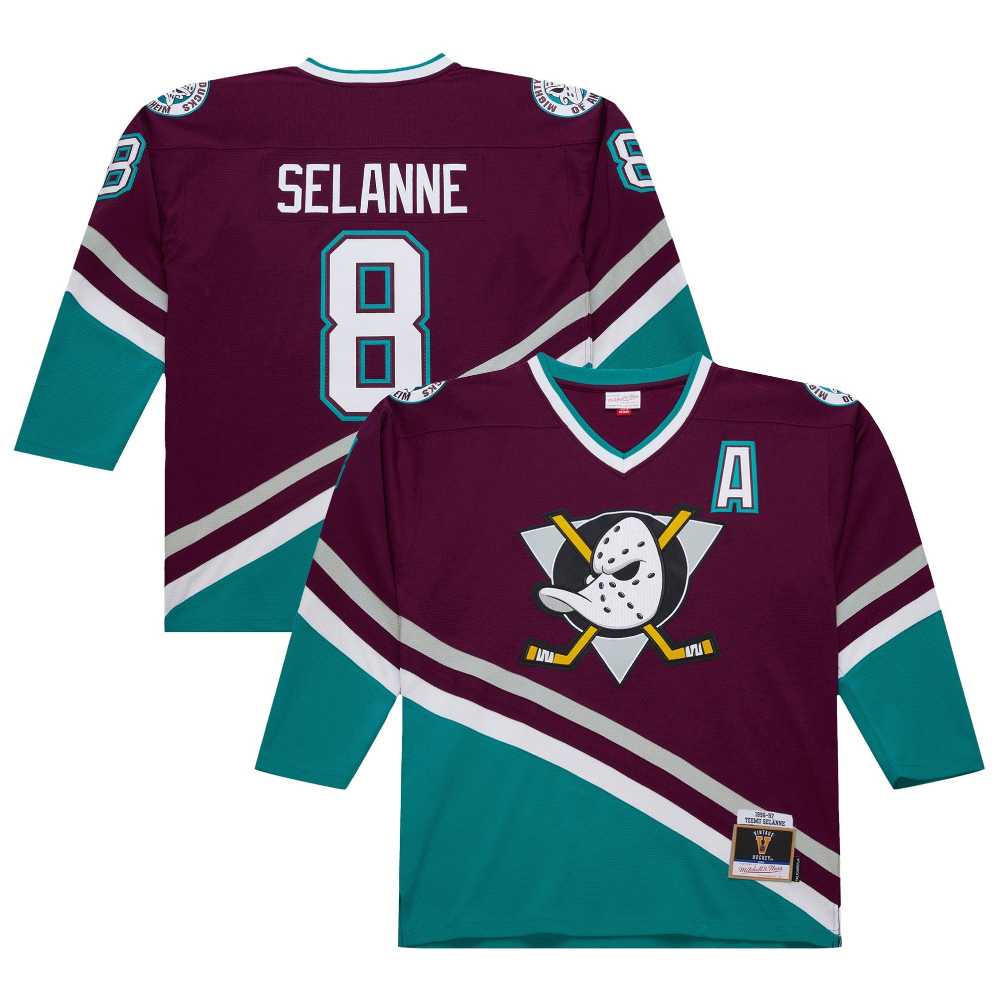 Teemu Selanne Anaheim Ducks 1996-97 Power Play Jersey - White/Purple