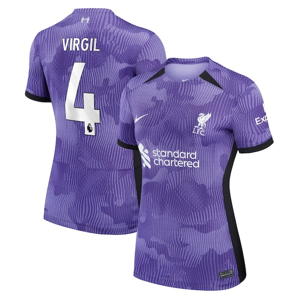 Virgil van Dijk Liverpool Nike Women's 2023/24 Third Stadium Replica Player Jersey - Purple