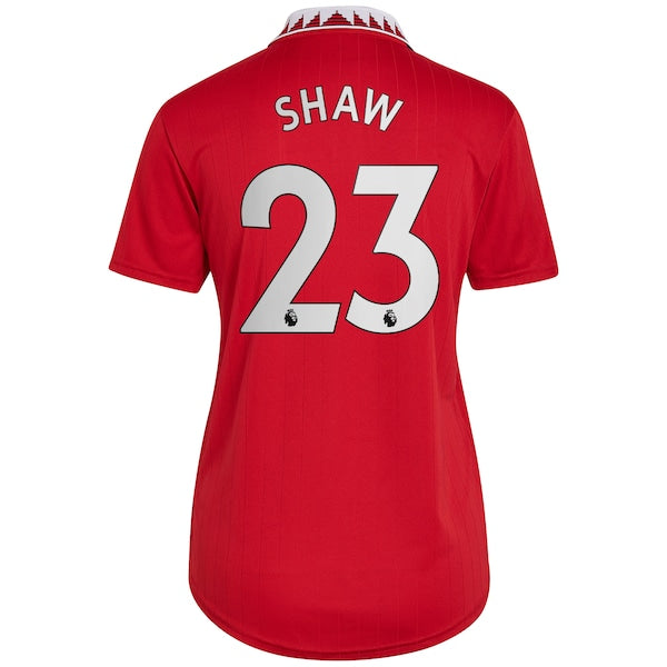 Luke Shaw Manchester United adidas Women's 2022/23 Home Replica Player Jersey - Red