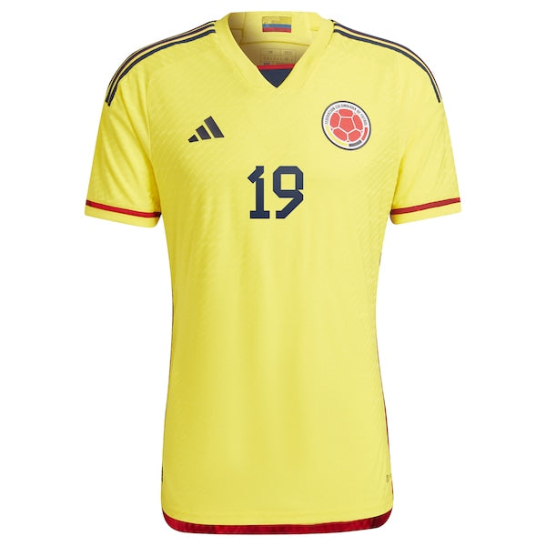 Rafael Borré Colombia National Team adidas 2022/23 Home Authentic Player Jersey - Yellow
