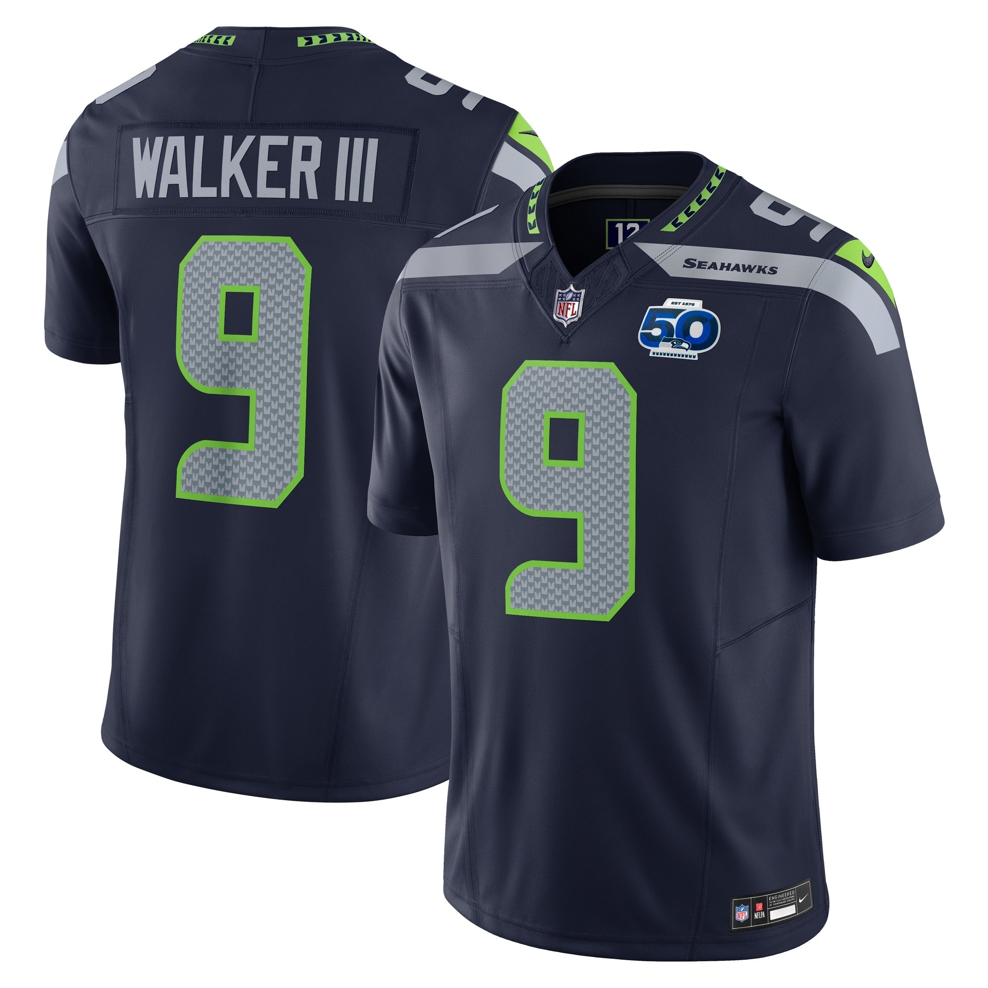 Kenneth Walker III Seattle Seahawks Nike 50th Season Vapor F.U.S.E. Limited Jersey - Royal/College Navy