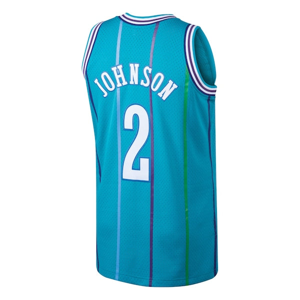 Larry Johnson Charlotte Hornets 1992/93 Hardwood Classics Swingman Jersey - Teal