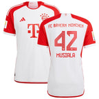 Jamal Musiala Bayern Munich adidas 2023/24 Home Authentic Jersey - White/Black