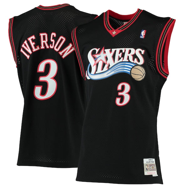 Allen Iverson Philadelphia 76ers 2000/01 Hardwood Classics Swingman Jersey - Black