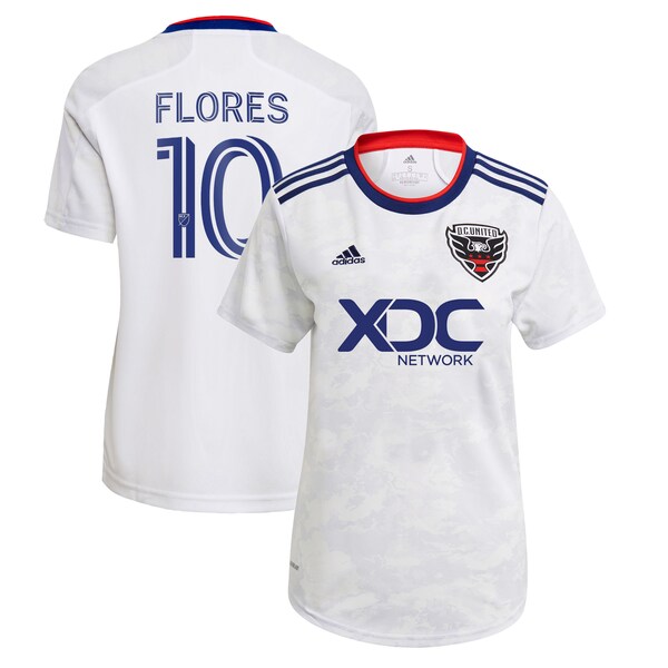 Edison Flores D.C. United adidas Women's 2022 The Marble Replica Player Jersey - White