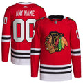 Chicago Blackhawks adidas  Home  Primegreen Authentic Custom Jersey - Red