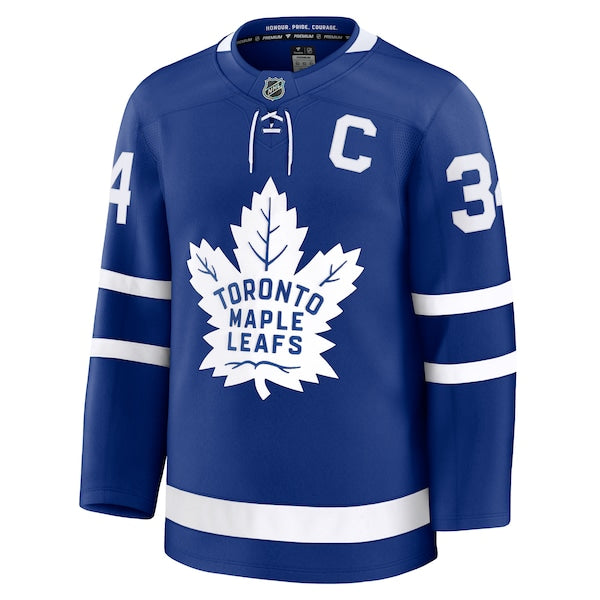 Auston Matthews Toronto Maple Leafs  Captain Patch Home Premium Jersey - Blue/Black