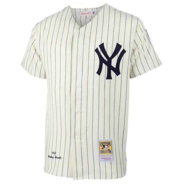 Mickey Mantle New York Yankees  1951 Cooperstown Collection Authentic Jersey - Cream