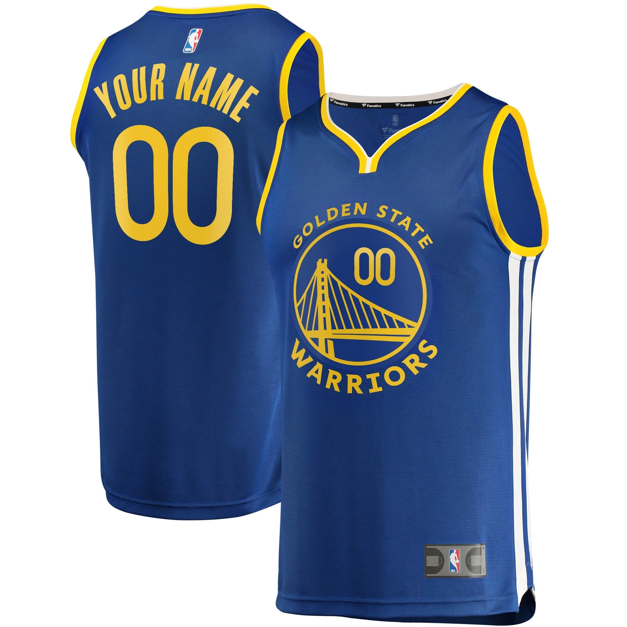 Golden State Warriors  Fast Break Custom Replica Jersey White - Association Edition/Royal
