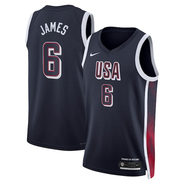 LeBron James Men's USA Basketball Nike Unisex 2024 Swingman Player Jersey - Navy