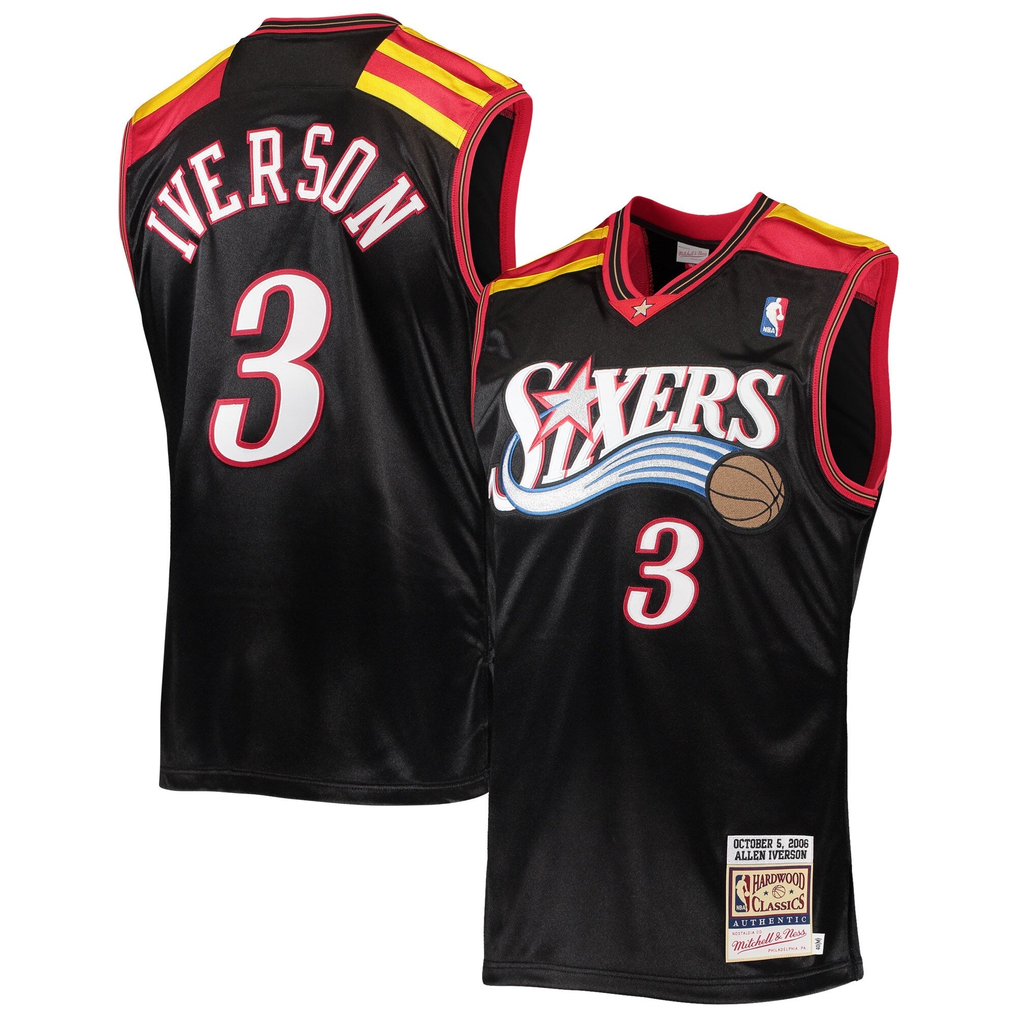Allen Iverson Philadelphia 76ers 2003/04 Hardwood Classics Authentic Jersey - White/Black/Red