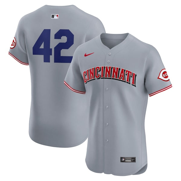 Cincinnati Reds Nike Road 2024 Jackie Robinson Day Elite Jersey - Gray