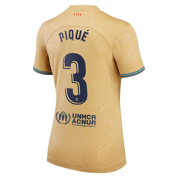 Gerard Pique Barcelona Nike Women's 2022/23 Away Replica Player Jersey - Gold