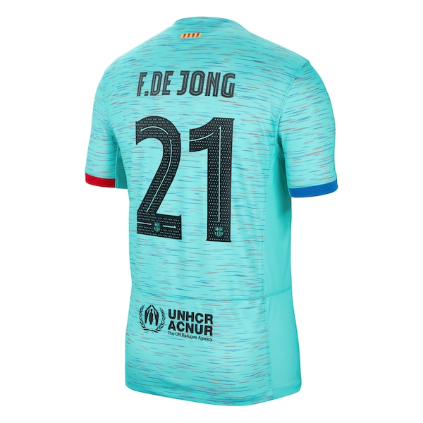 Frenkie de Jong Barcelona Nike 2023/24 Third Replica Jersey - Aqua/Royal/White