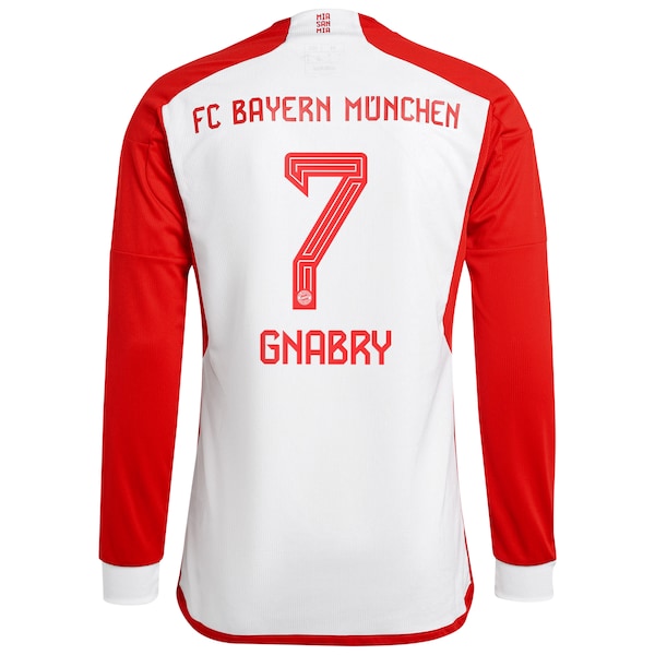 Serge Gnabry Bayern Munich adidas 2023/24 Home Replica Long Sleeve Jersey - White