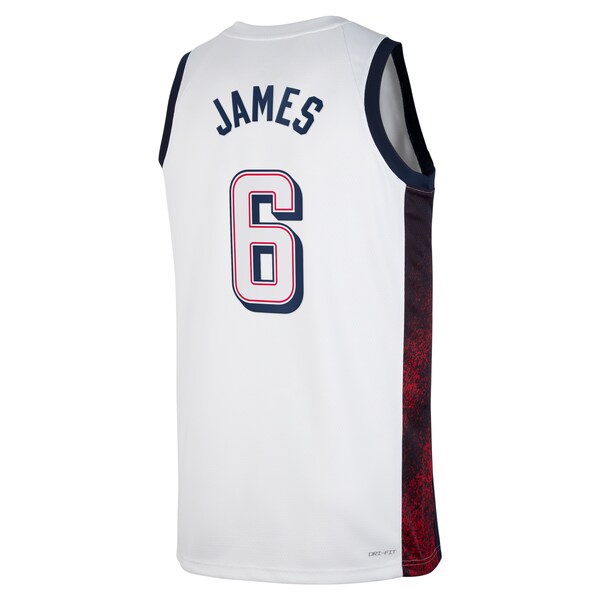 LeBron James Men's USA Basketball Nike Unisex 2024 Swingman Player Jersey - White