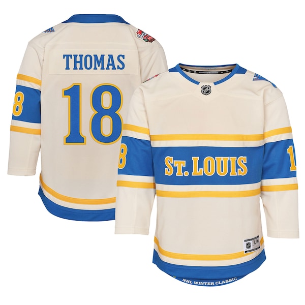 Robert Thomas St. Louis Blues Youth 2025 NHL Winter Classic Premier Player Jersey - Cream
