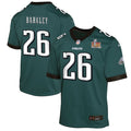 Saquon Barkley Philadelphia Eagles Nike Youth Super Bowl LIX Game Player Jersey - Midnight Green