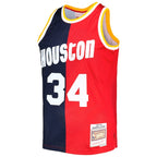 Hakeem Olajuwon Houston Rockets Hardwood Classics 1993/94 Split Swingman Jersey - Navy/Red