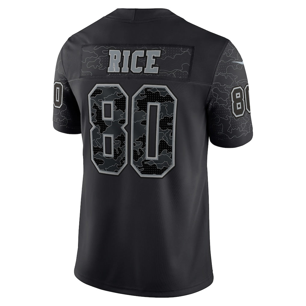 Men's Nike Jerry Rice Black San Francisco 49ers Retired Player RFLCTV Limited Jersey