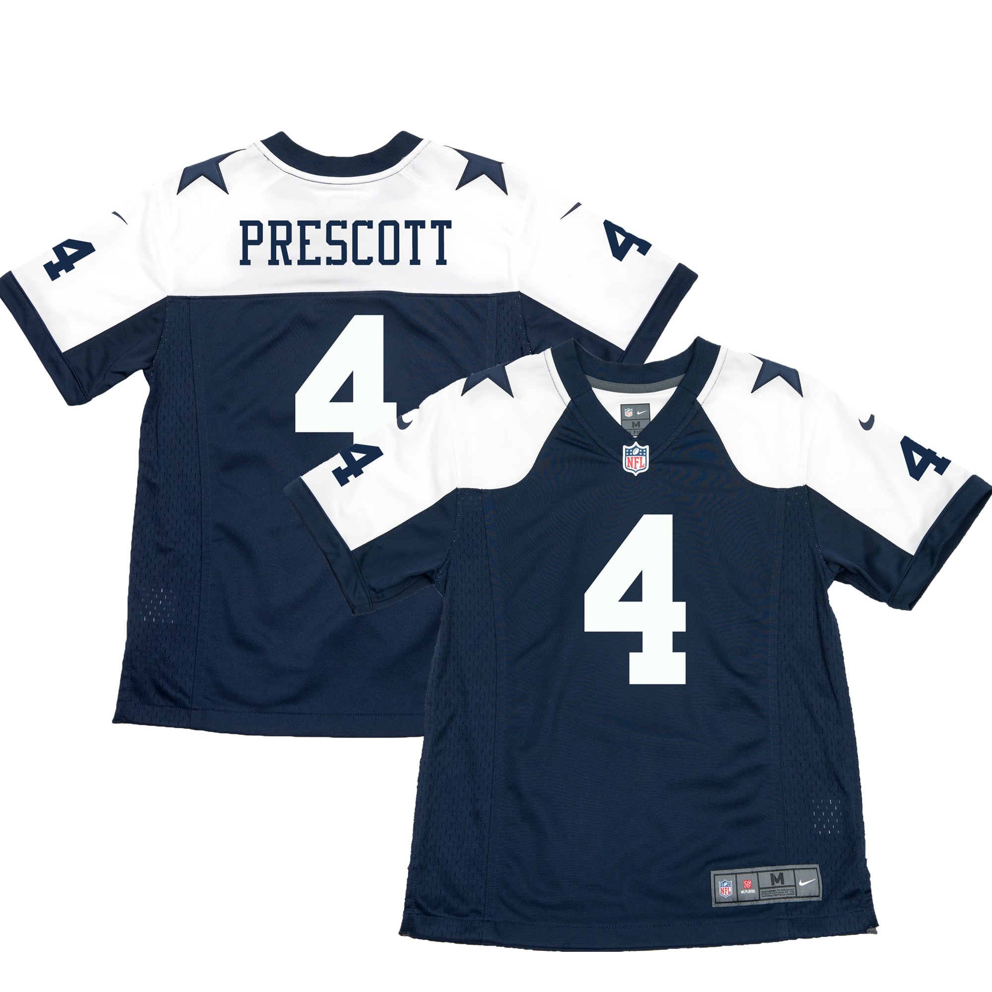 Dak Prescott Dallas Cowboys Nike Youth Color Rush Game Jersey - White/Navy