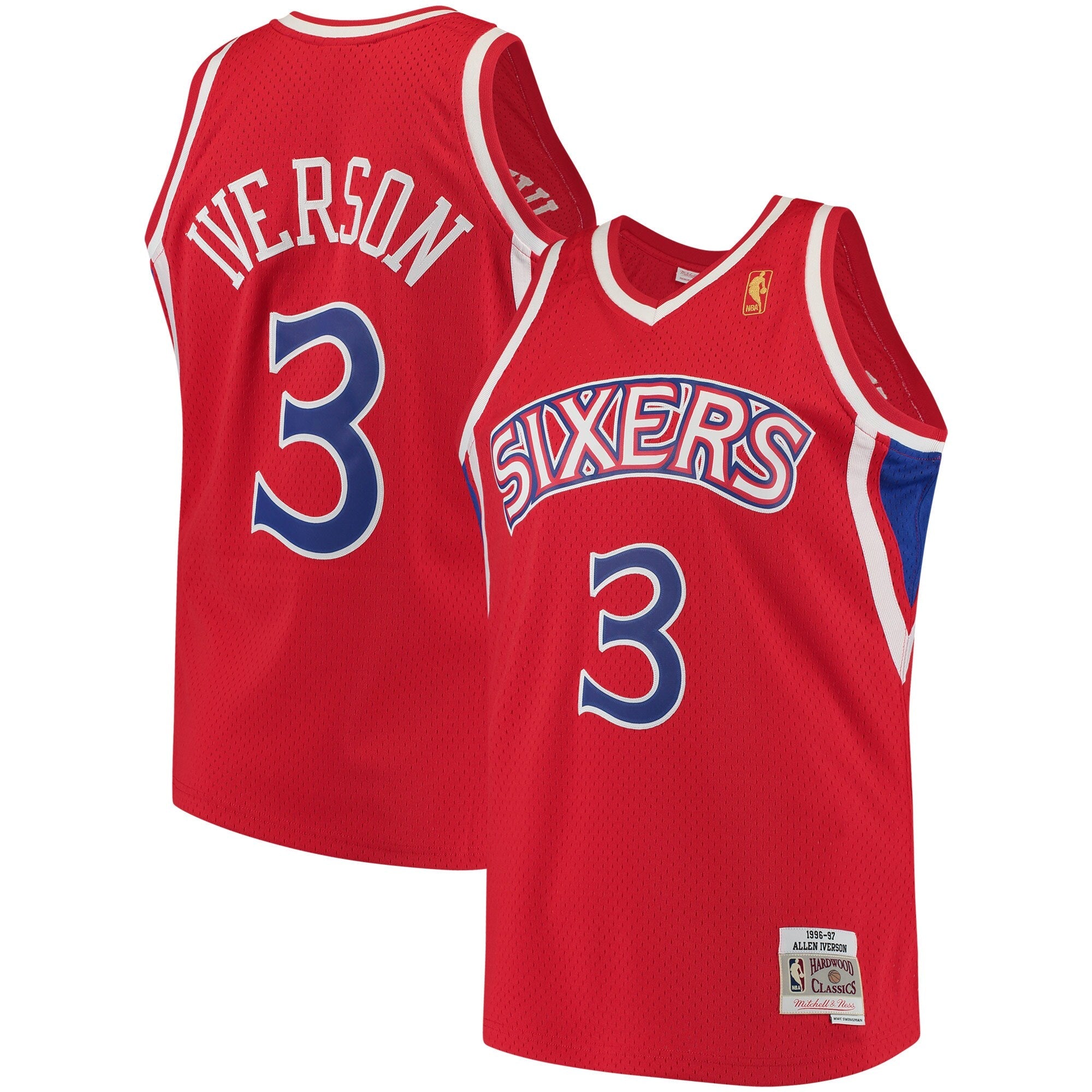 Allen Iverson Philadelphia 76ers 2003/2004 Hardwood Classics Swingman Jersey - White/Red