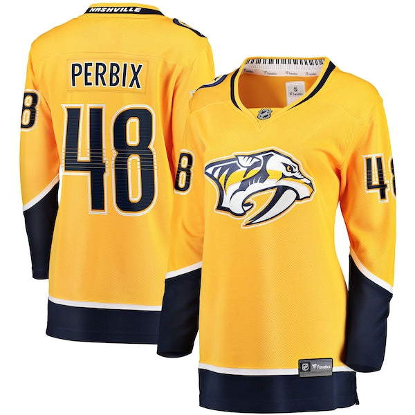 Nick Perbix Nashville Predators  Women's Home Breakaway Jersey - Gold