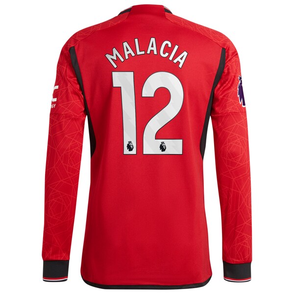 Tyrell Malacia Manchester United adidas 2023/24 Home Authentic Long Sleeve Player Jersey - Red