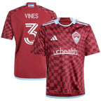 Sam Vines Colorado Rapids adidas Youth 2024 One Flag Kit Replica Player Jersey - Burgundy