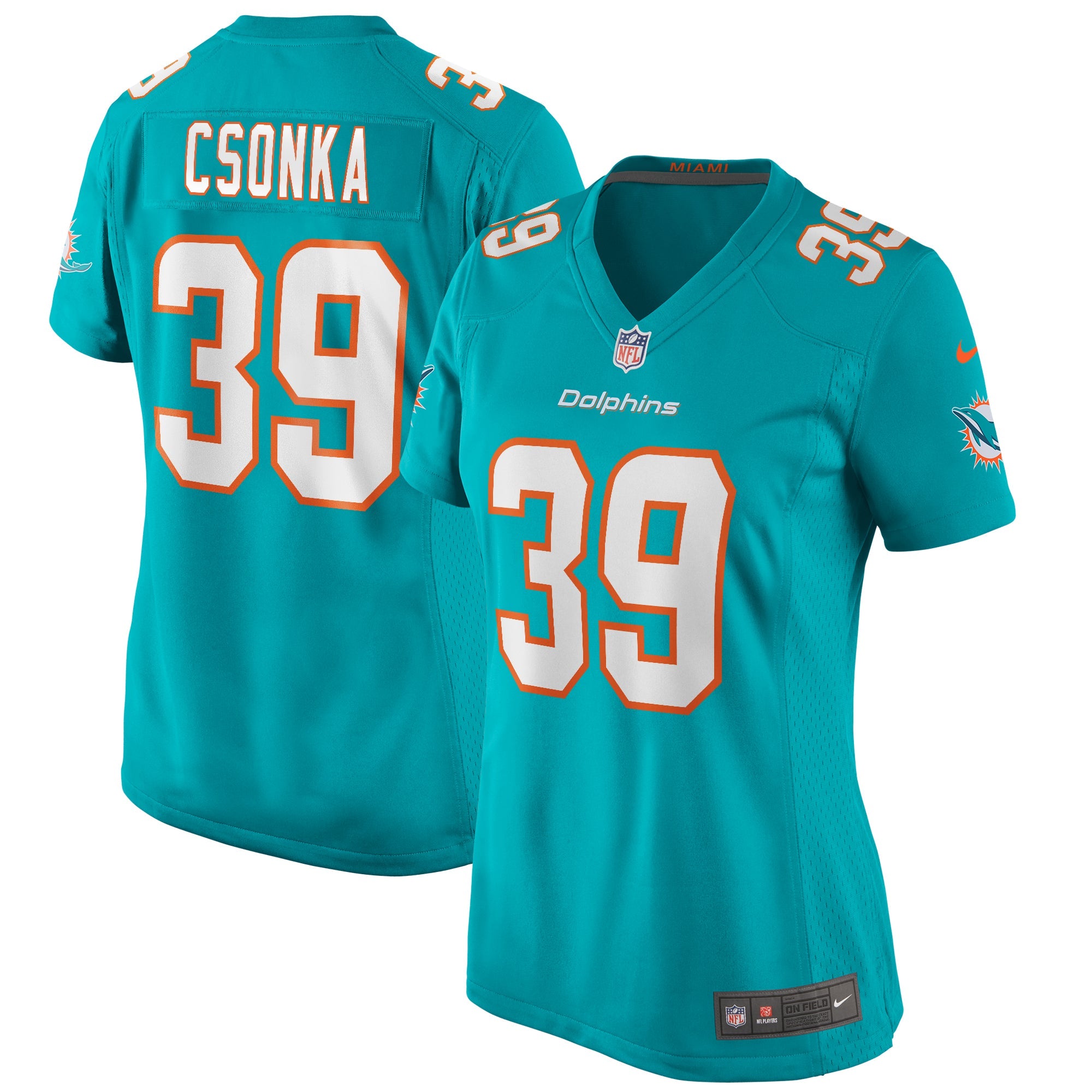 Larry Csonka Miami Dolphins Nike Women's Retired Player Jersey - White/Aqua