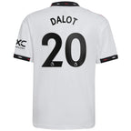 Diogo Dalot Manchester United adidas Youth 2022/23 Away Replica Player Jersey - White