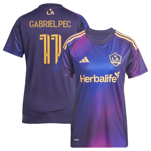 Gabriel Pec LA Galaxy adidas Women's 2025 RIZON Replica Player Jersey - Navy