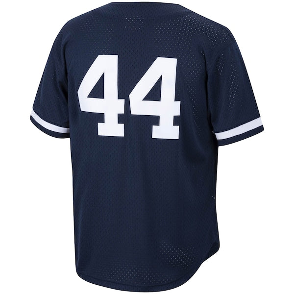 Reggie Jackson New York Yankees Cooperstown Collection Mesh Batting Practice Button-Up Jersey - Navy