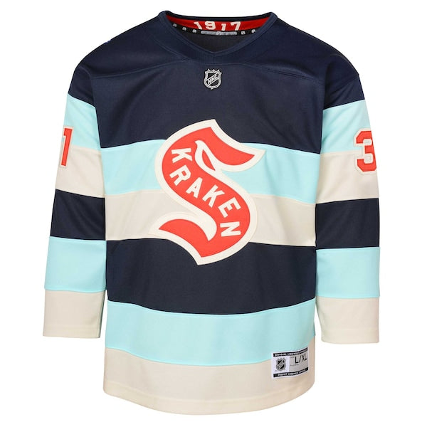 Philipp Grubauer Seattle Kraken Preschool 2024 NHL Winter Classic Premier Player Jersey - Deep Sea Blue