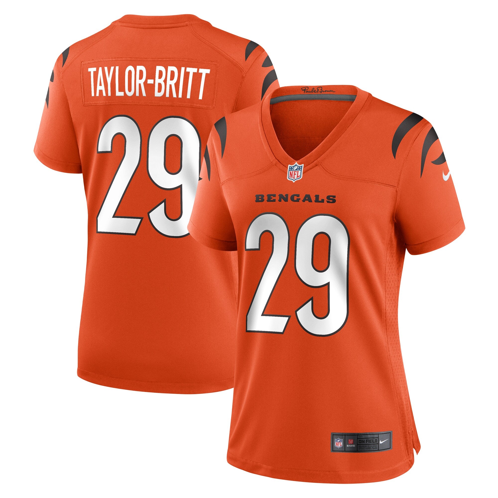 Cam Taylor-Britt Cincinnati Bengals Nike Women's Game Player Jersey - Black/Orange