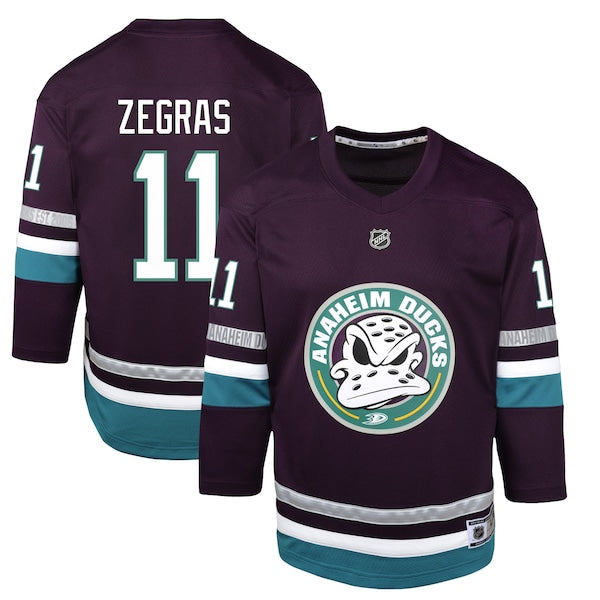 Trevor Zegras Anaheim Ducks Youth 30th Anniversary Replica Player Jersey – Purple