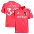 Cedric Teuchert St. Louis City SC adidas Youth 2025 Forever CITY Red Replica Player Jersey - Pink