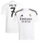 Vini Jr. Los Merengues adidas Youth 2024/25 Home Replica Player Jersey - White