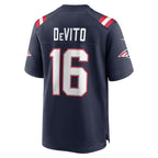Tommy DeVito New England Patriots Nike Team Game Jersey -  Navy